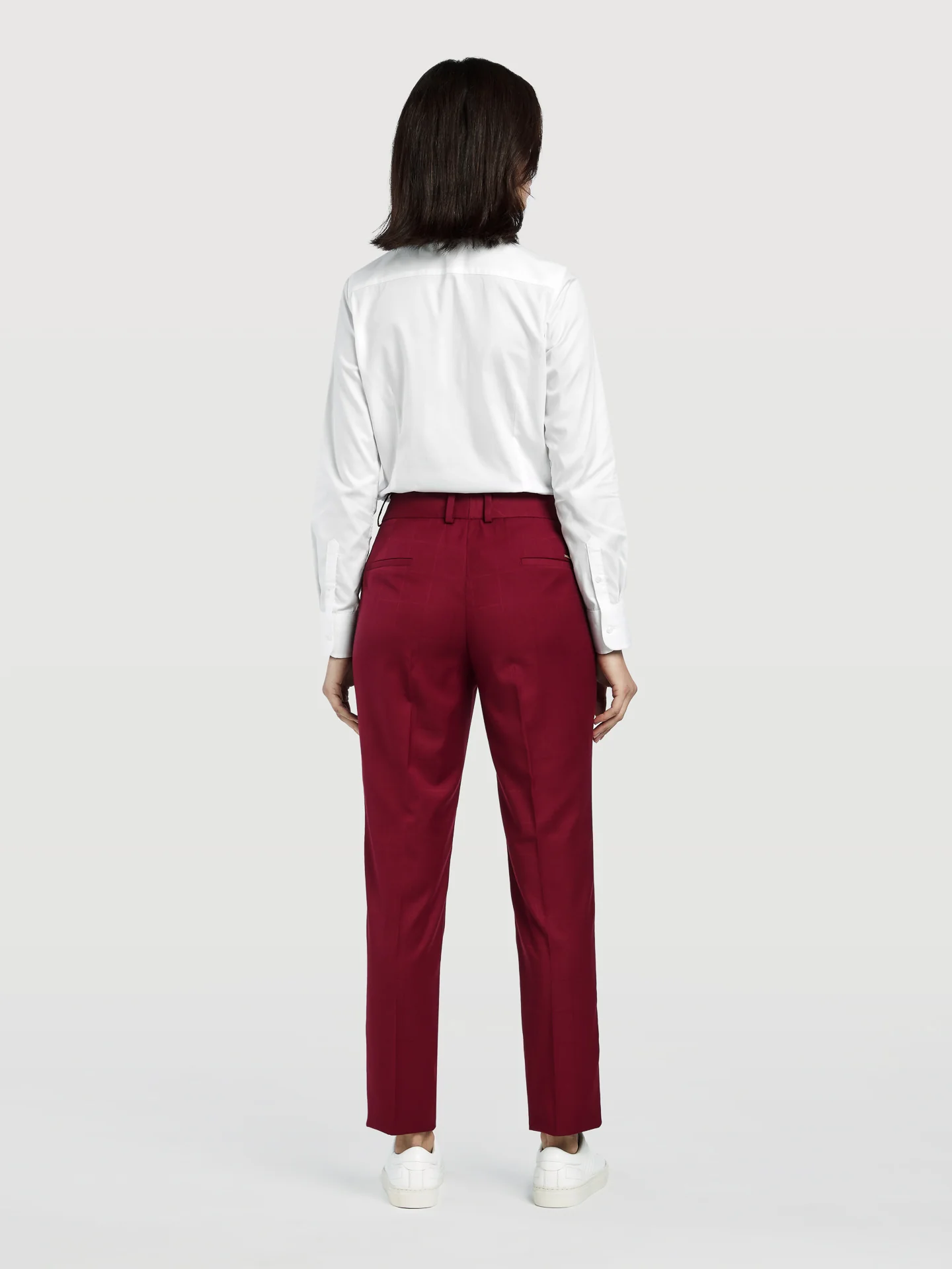 Checked Jacquard Slim Fit Suit Trousers - Image 3