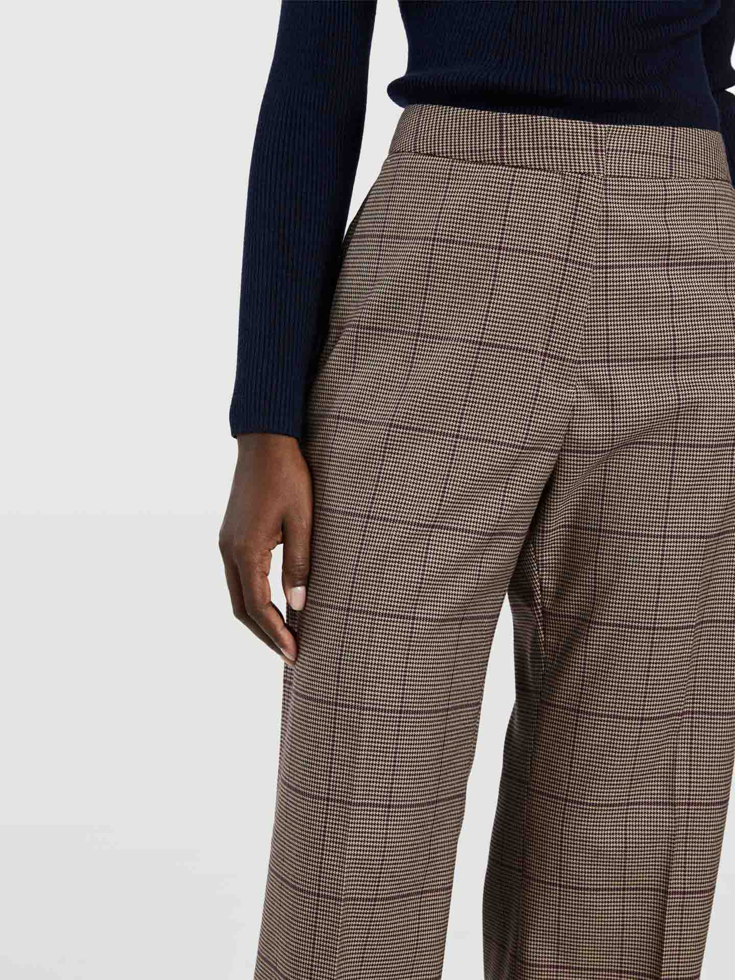 Checked Loose Fit Trousers - Image 3
