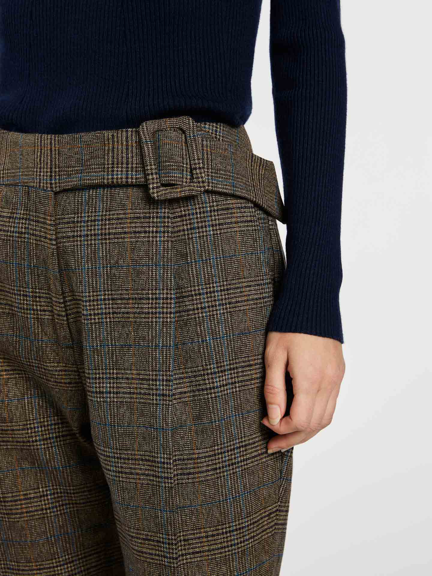 Checked Slim Fit Suit Trousers - Image 3