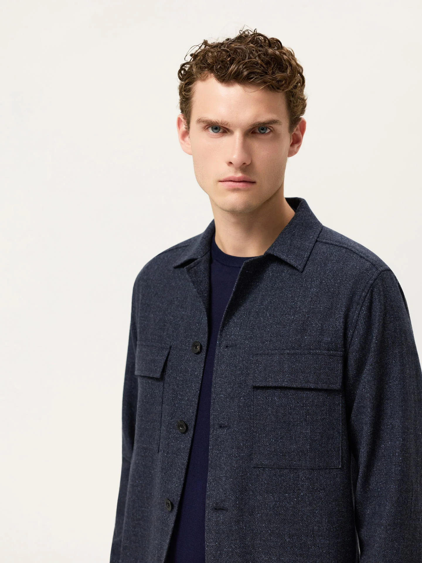 Comfort Wool Flannel Overshirt With Patch Pockets - Image 3