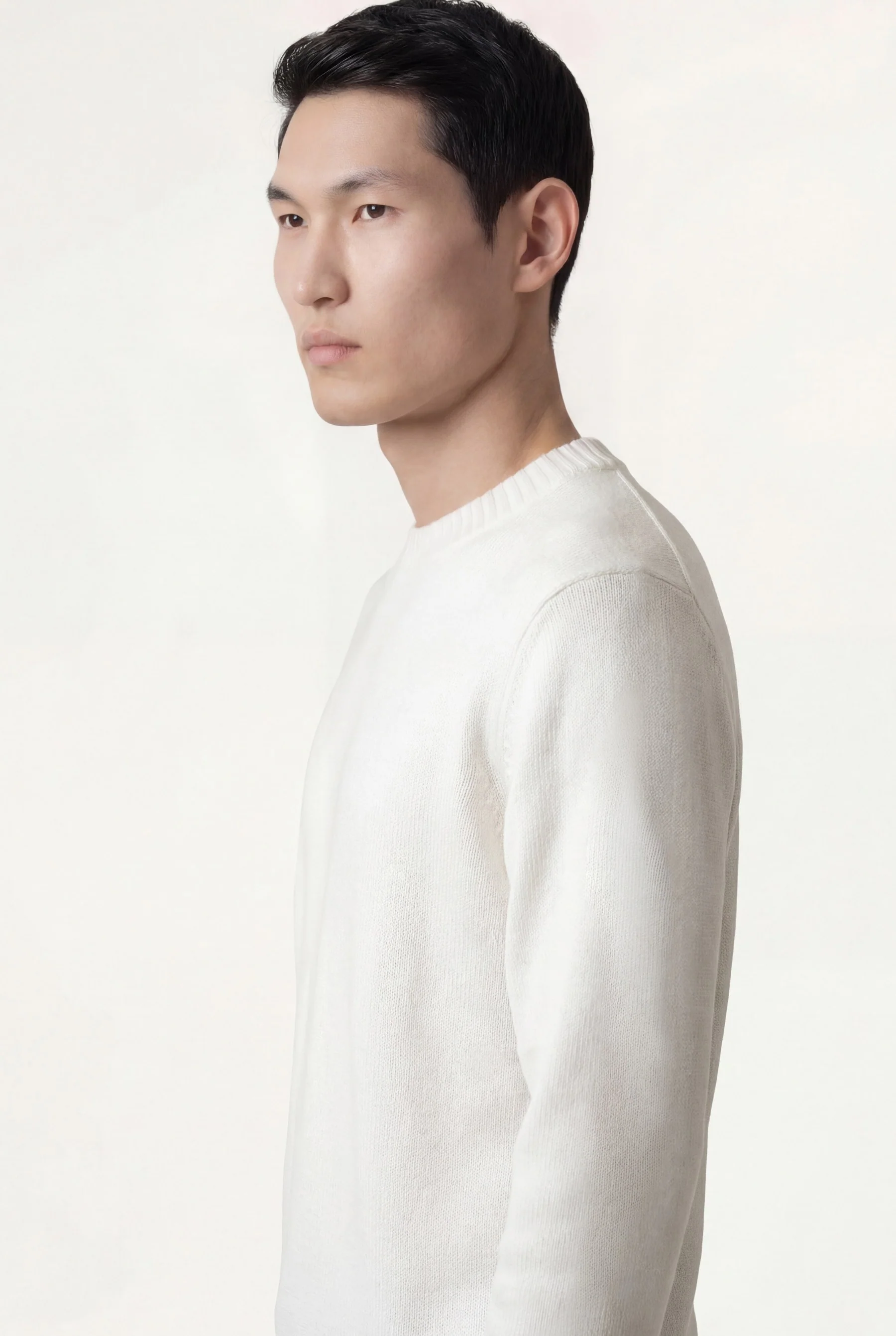 Crew Neck Sweater In Cotton Linen And Silk Blend - Image 10