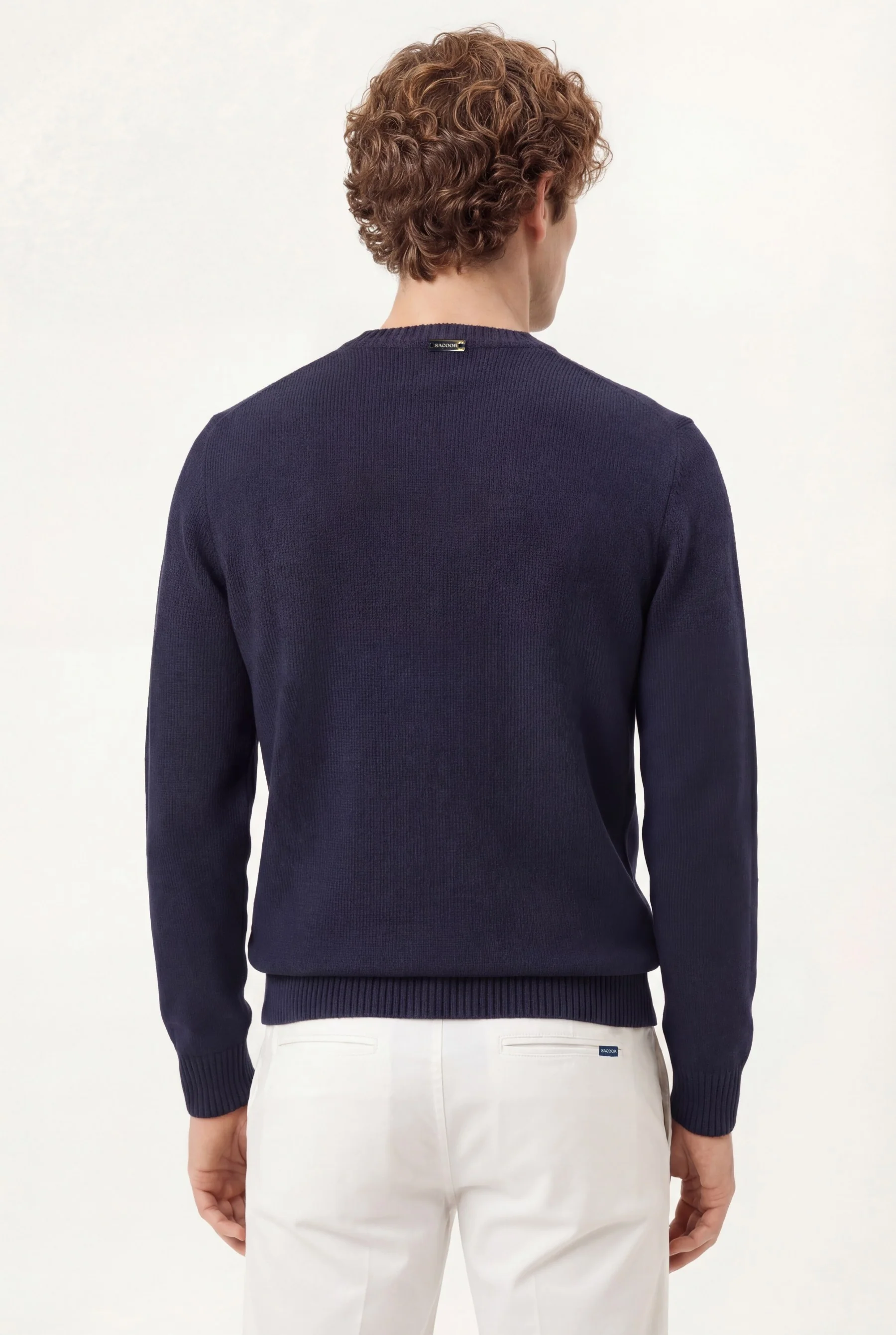 Crew Neck Sweater In Cotton Linen And Silk Blend - Image 4