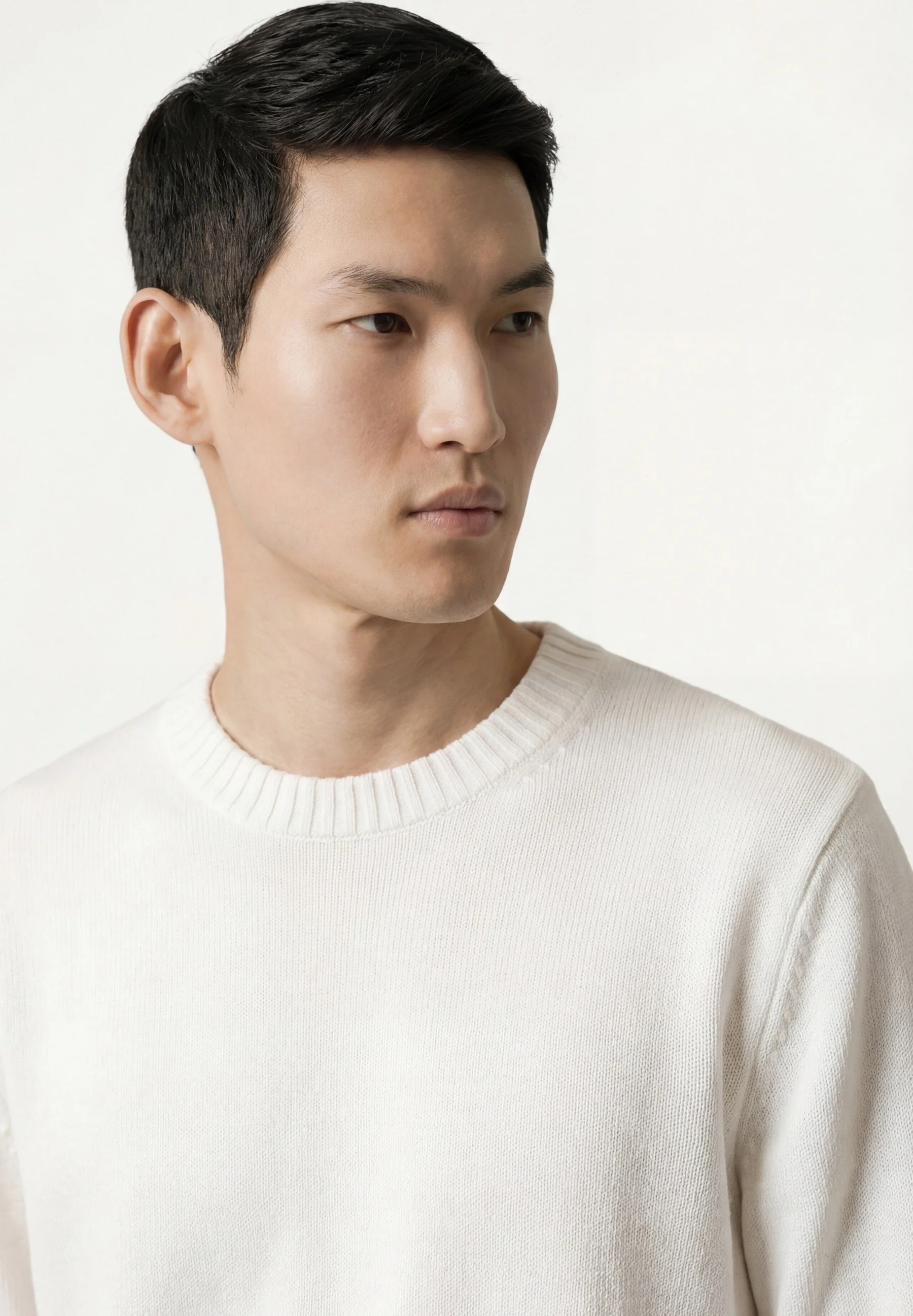 Crew Neck Sweater In Cotton Linen And Silk Blend - Image 7