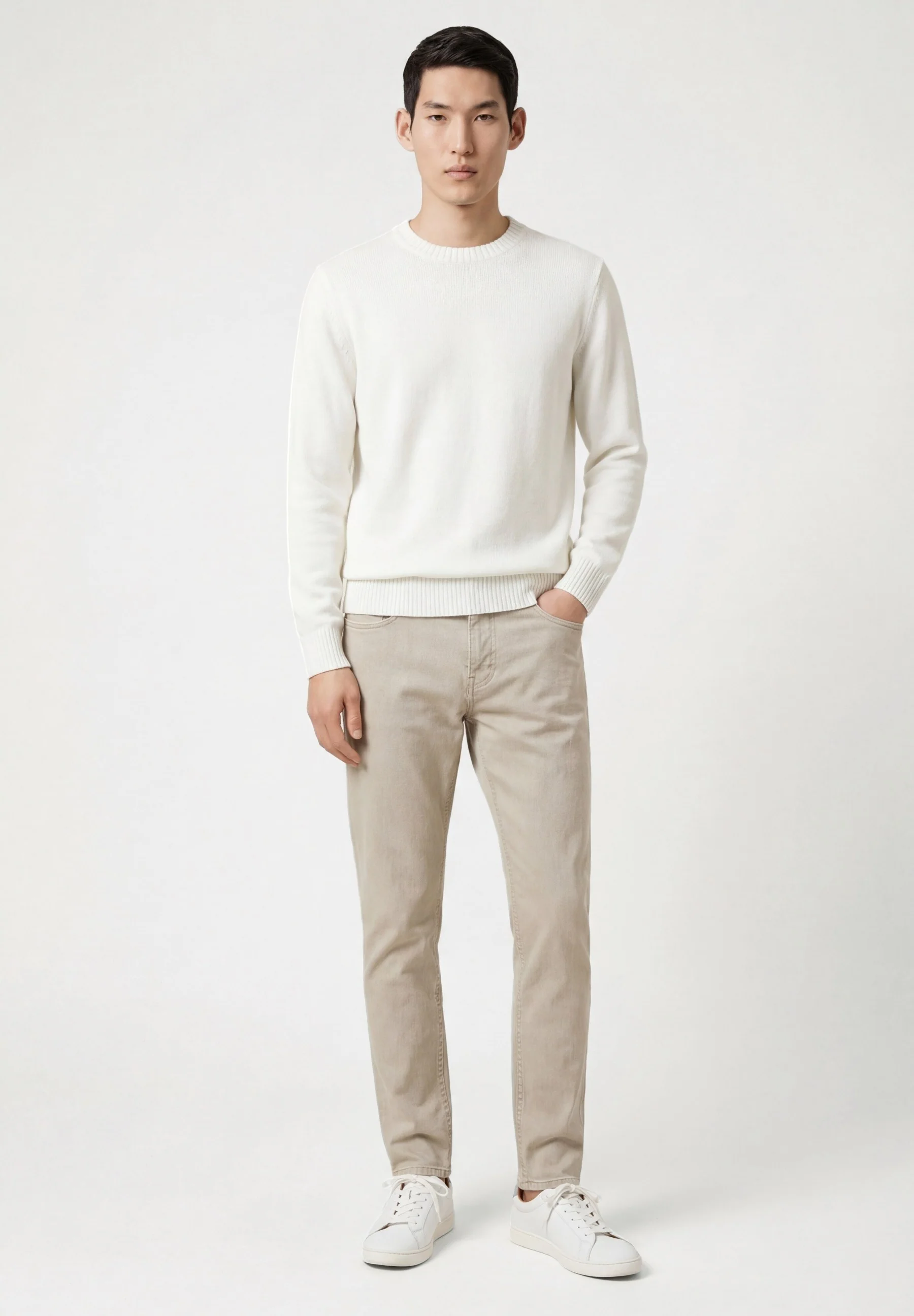 Crew Neck Sweater In Cotton Linen And Silk Blend - Image 8