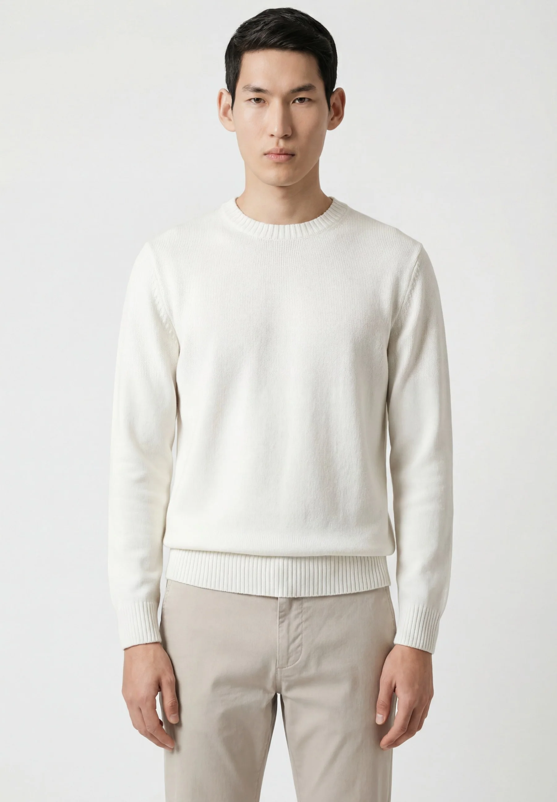 Crew Neck Sweater In Cotton Linen And Silk Blend - Image 9