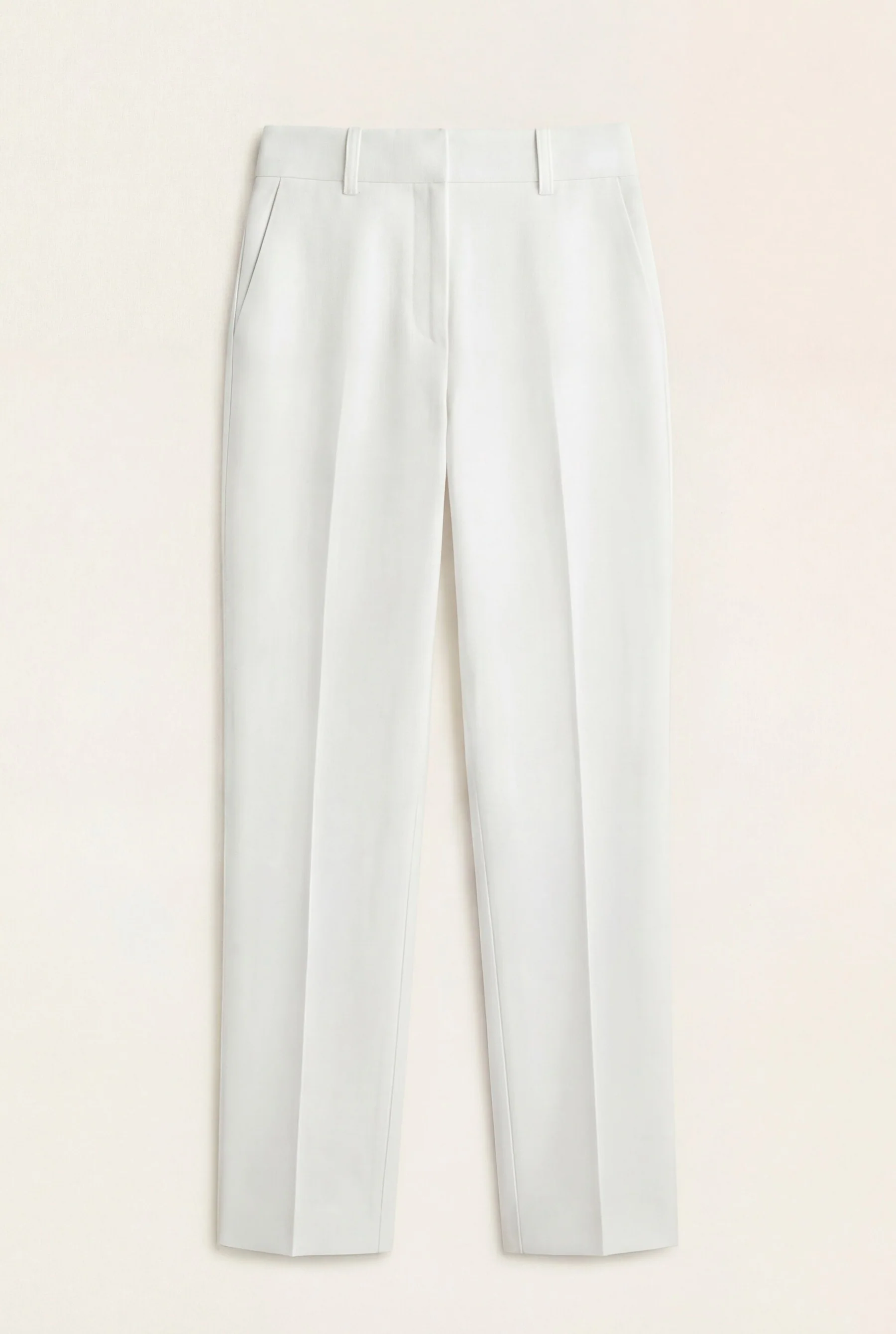 High-Waist Regular Fit Trousers In Lyocell Linen And Cotton Blend With Creases - Image 3