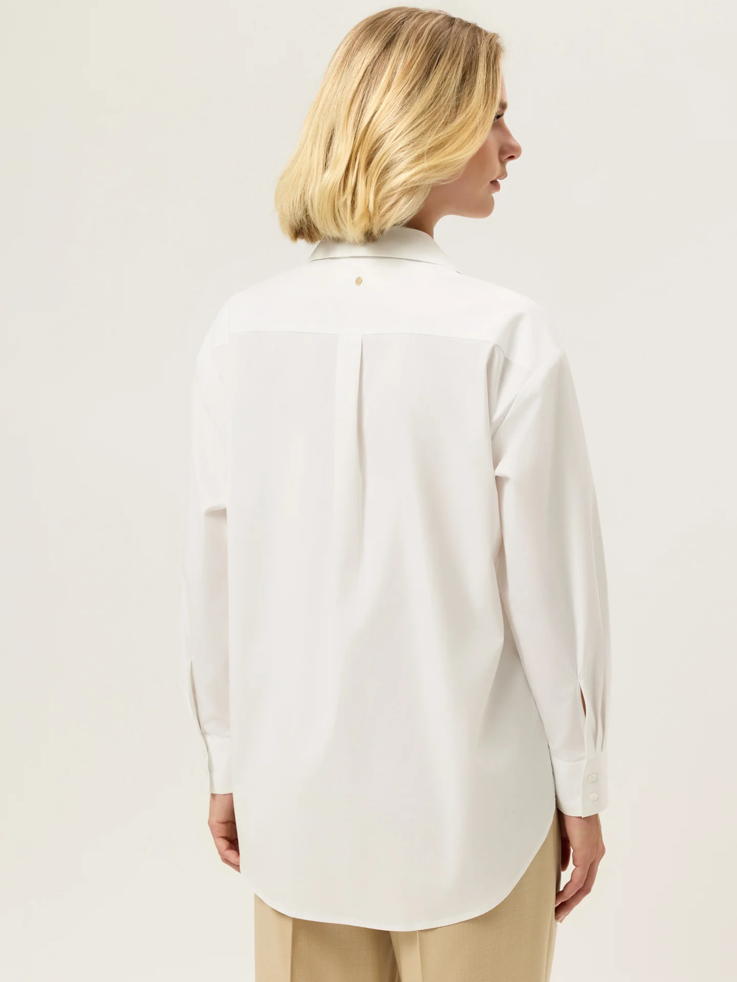 Loose Fit Plain Comfort Poplin Shirt - Image 3