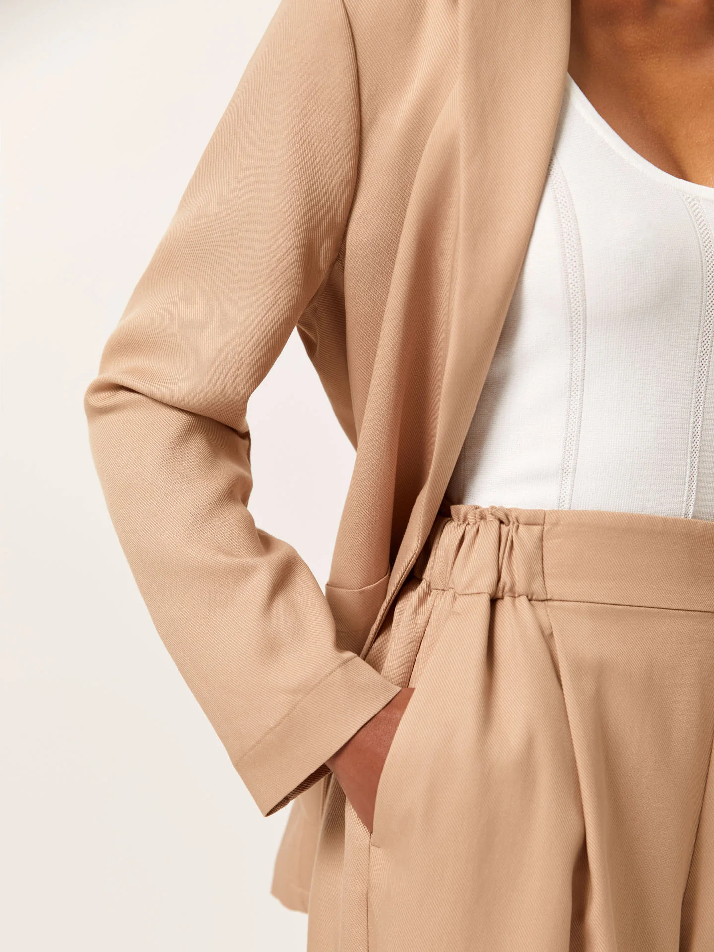 Loose Fit Trousers In Tencel & Rayon Blend With Elasticated Waistband - Image 3