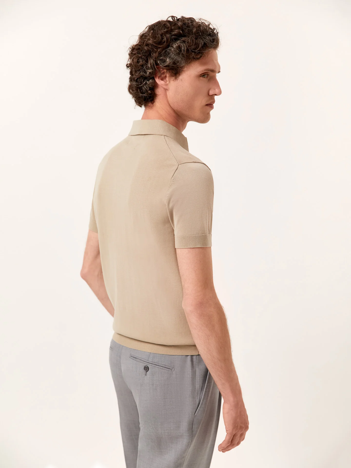 Polo Sweater With Short Sleeves In Cotton and Silk Blend - Image 11