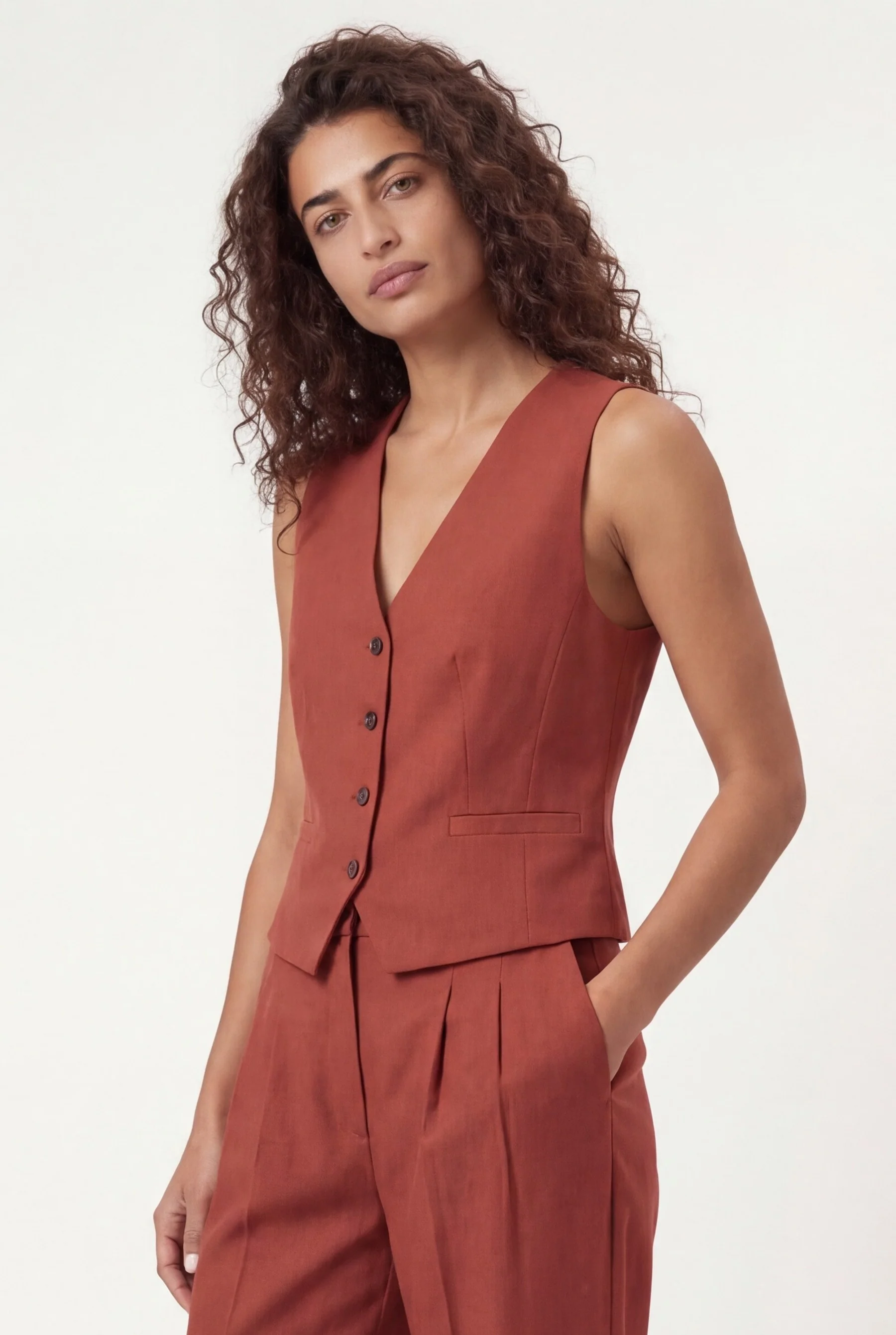 Regular Fit Blazer In Cotton And Linen Blend With Peak Lapel - Image 4