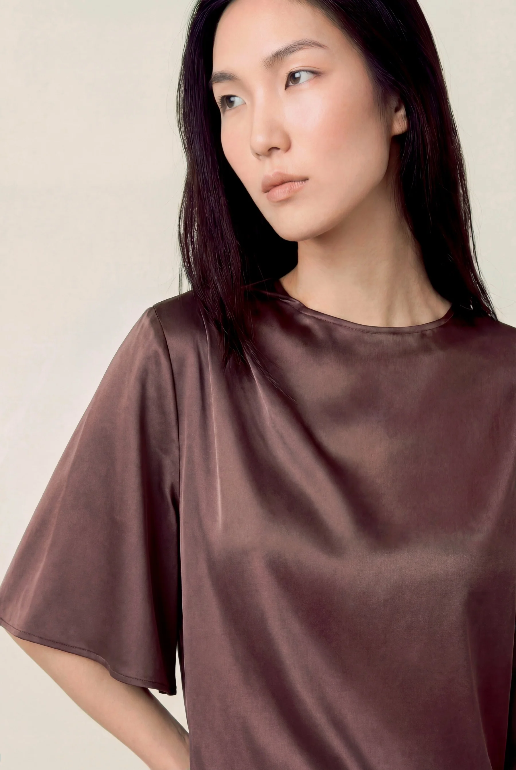 Regular Fit Blouse In Rayon And Viscose Blend With Shoulder Pleats - Image 3