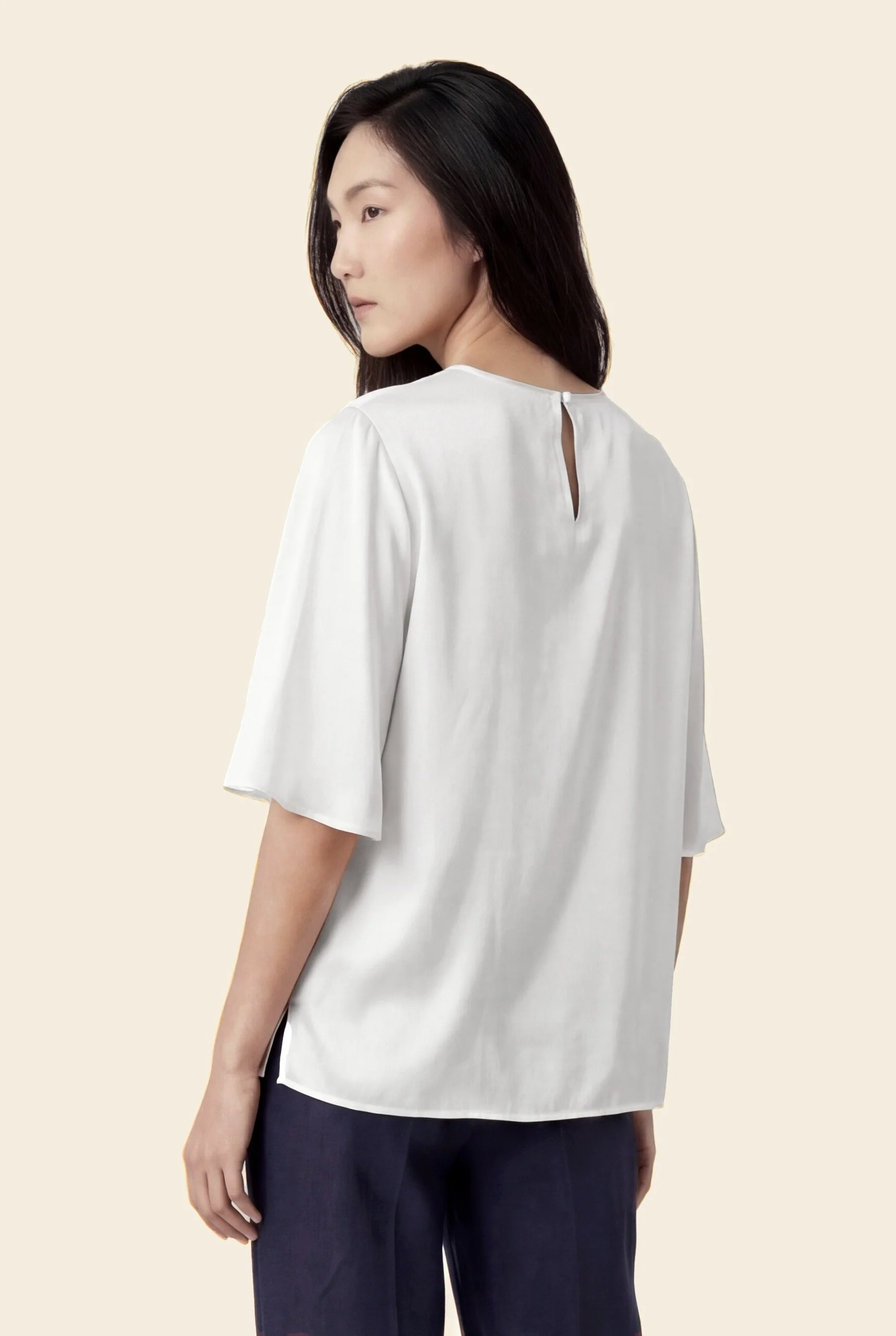 Regular Fit Blouse In Rayon And Viscose Blend With Shoulder Pleats - Image 8