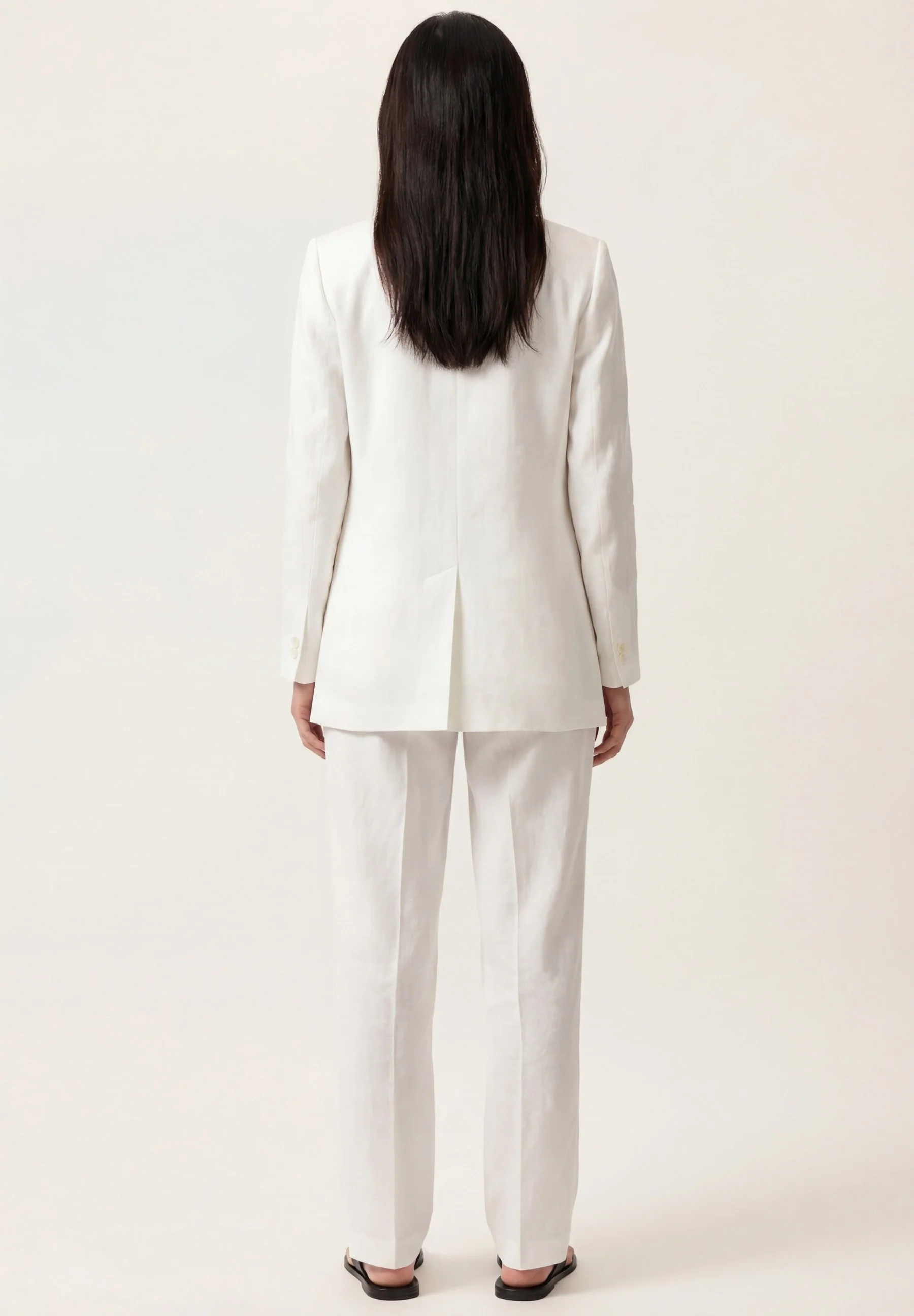 Regular Fit Double-Breasted Blazer In Lyocell Linen And Cotton Blend - Image 3