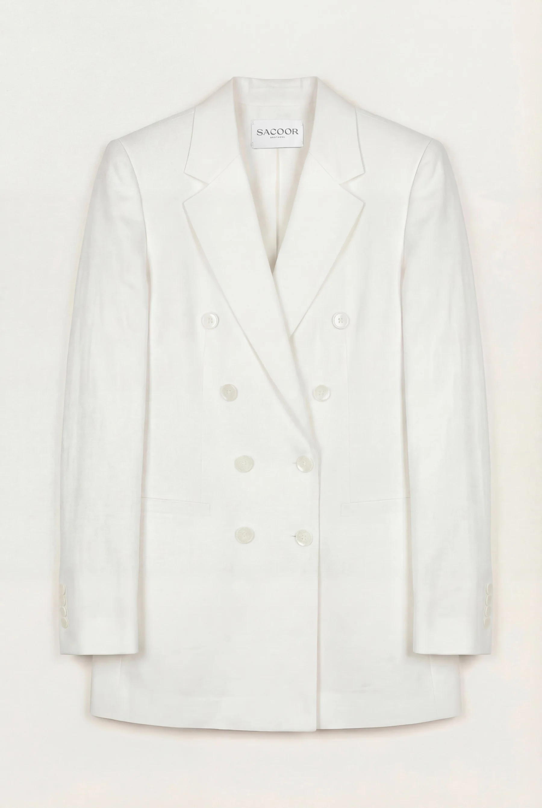 Regular Fit Double-Breasted Blazer In Lyocell Linen And Cotton Blend - Image 5