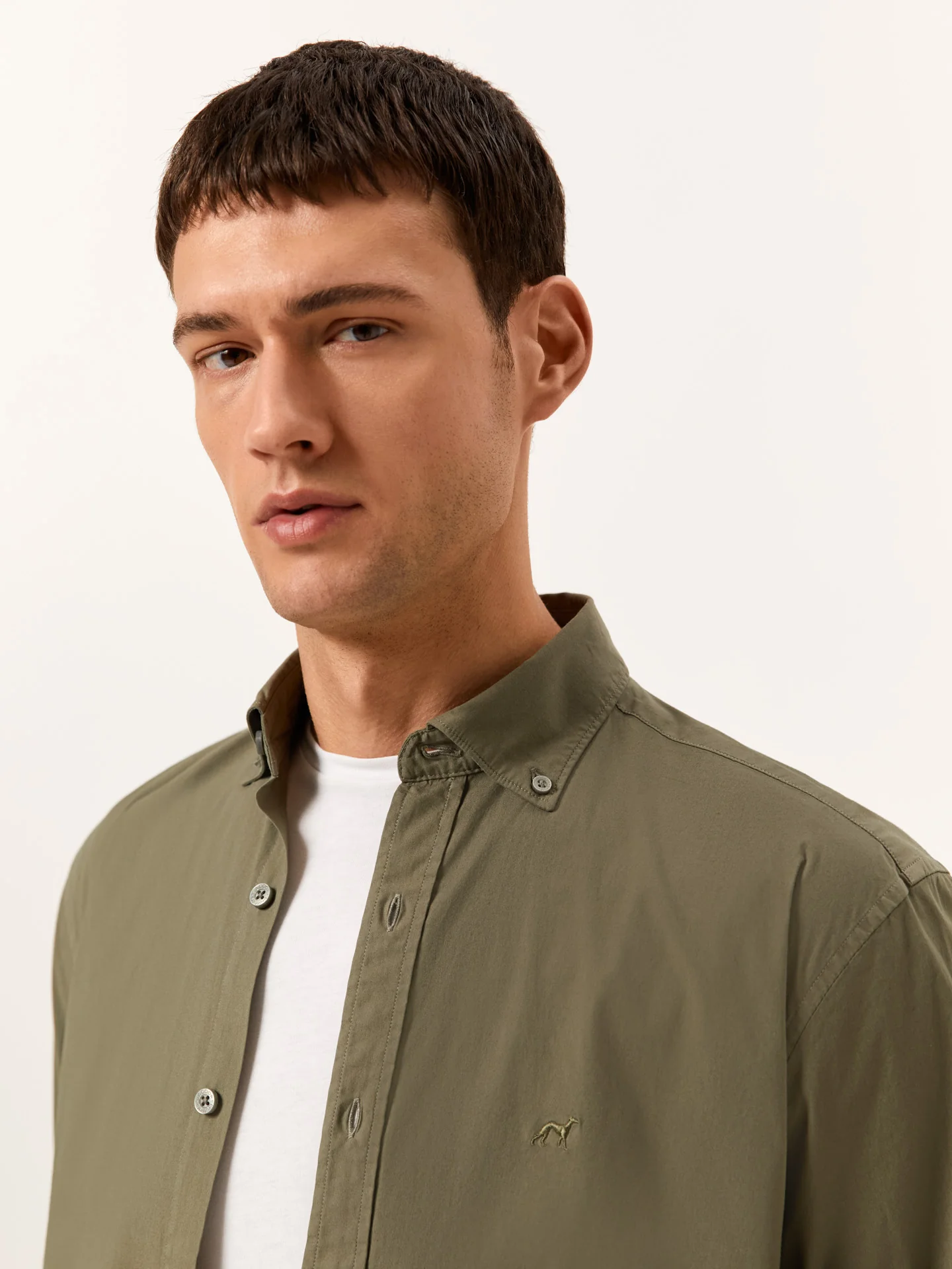 Regular Fit Garment Dye Poplin Shirt in Comfort Cotton - Image 3