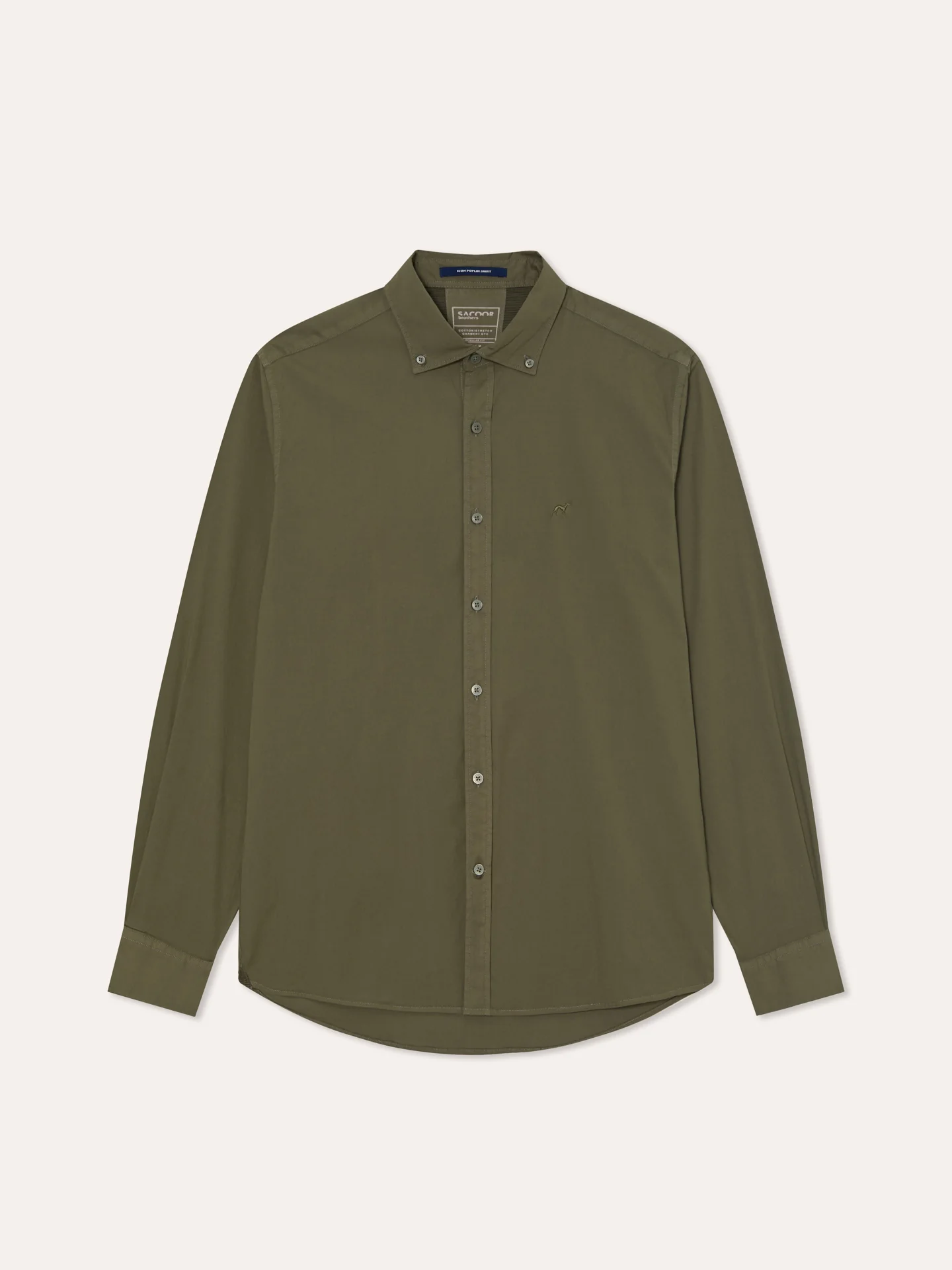 Regular Fit Garment Dye Poplin Shirt in Comfort Cotton - Image 5