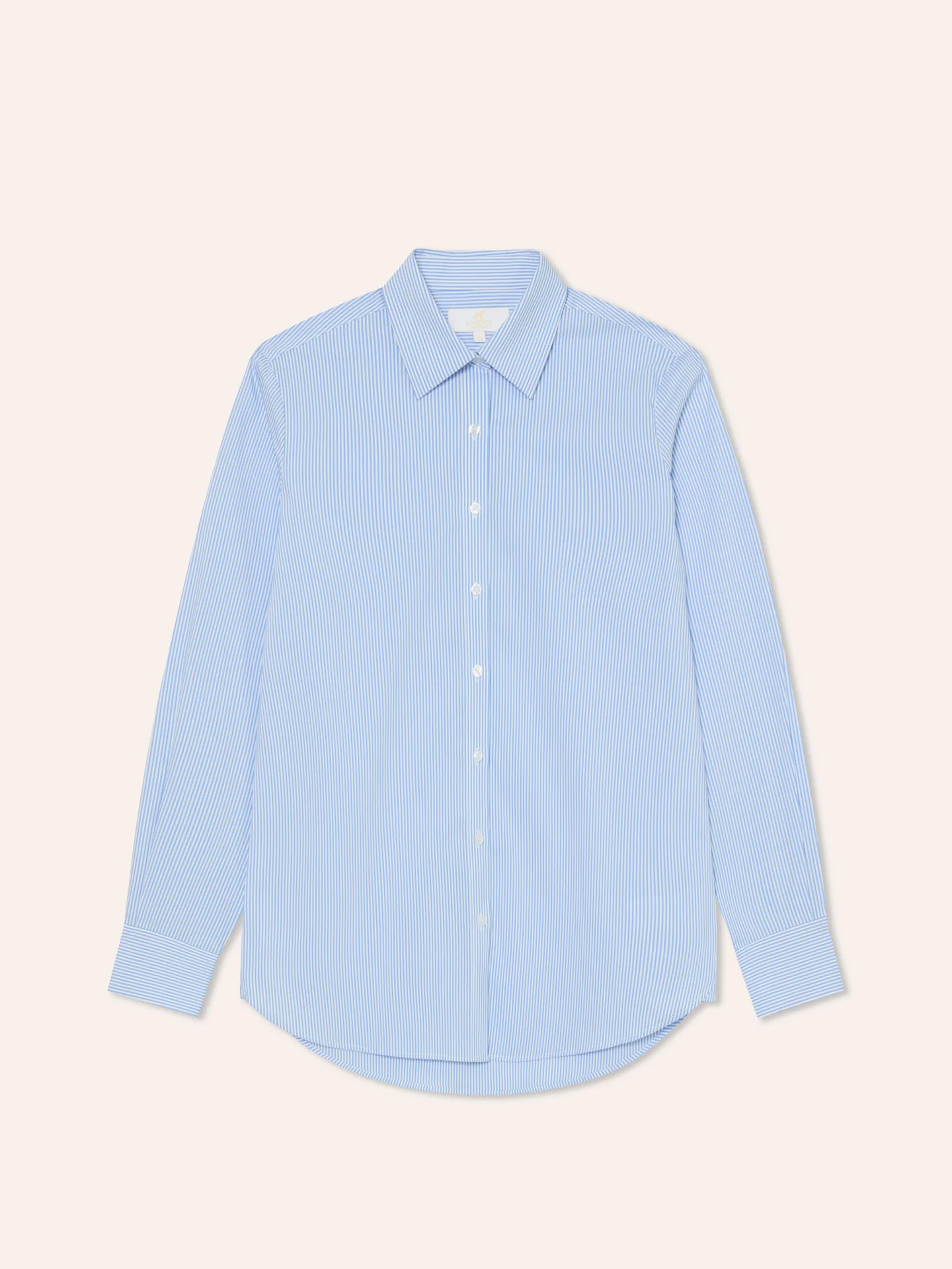 Regular Fit Striped Comfort Poplin Shirt With Open Collar - Image 5