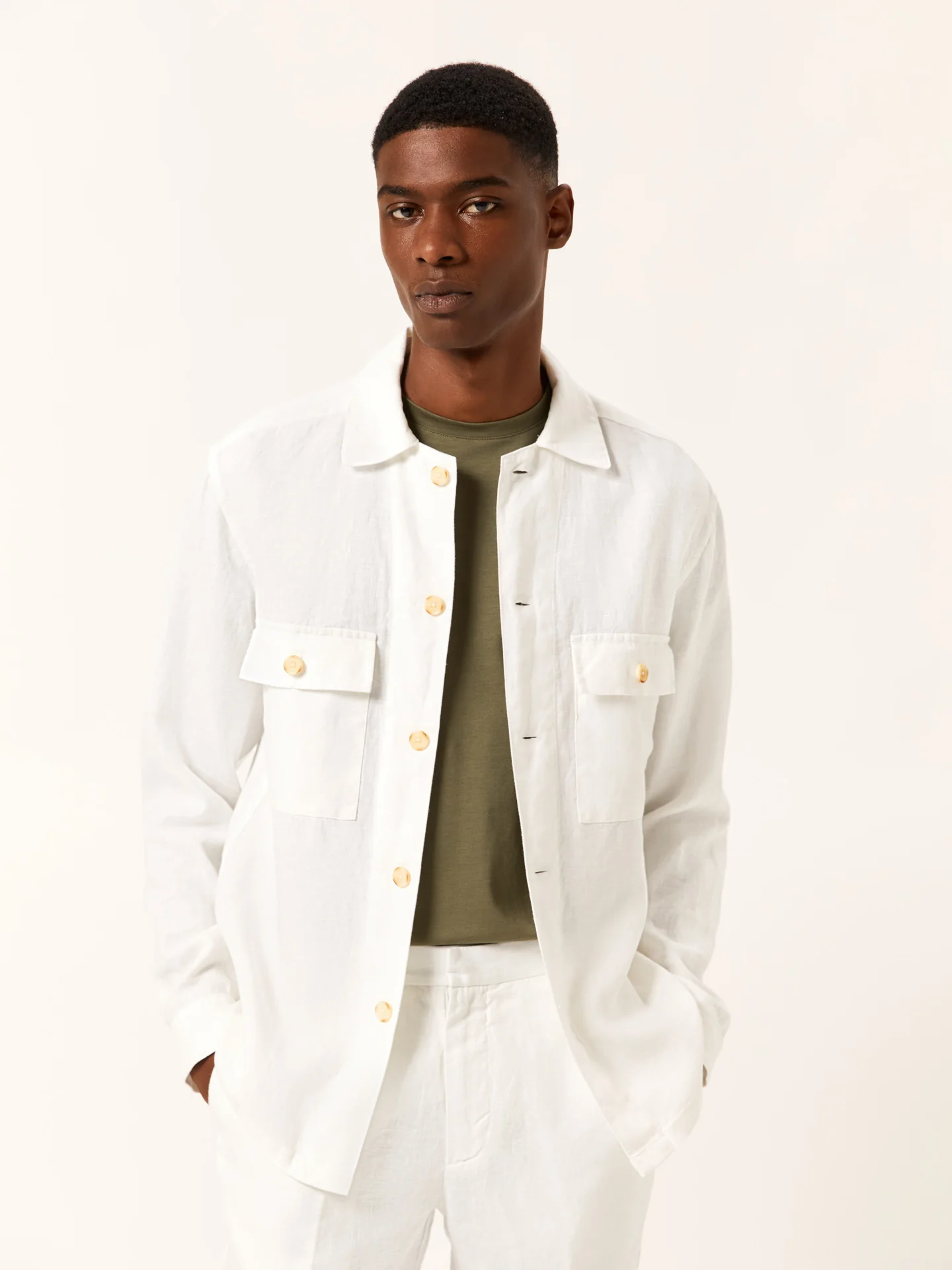 Relaxed Fit Pure Linen Overshirt - Image 7