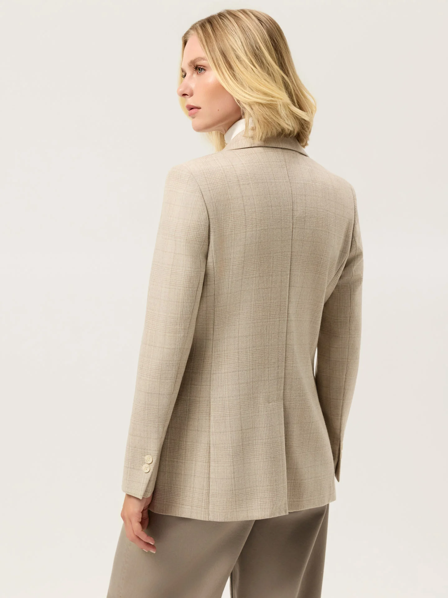 Single-Breasted Blazer In 100%Wool Checks - Image 3