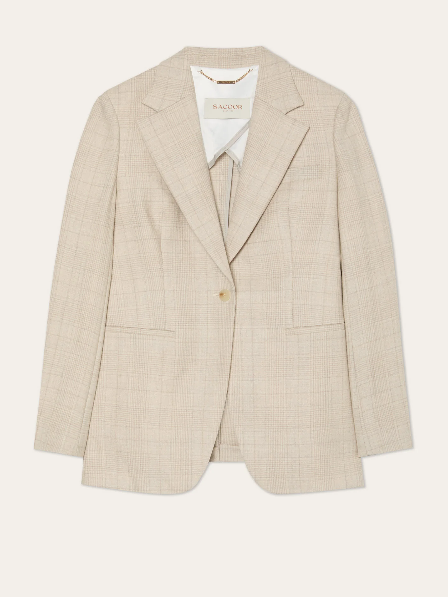 Single-Breasted Blazer In 100%Wool Checks - Image 4