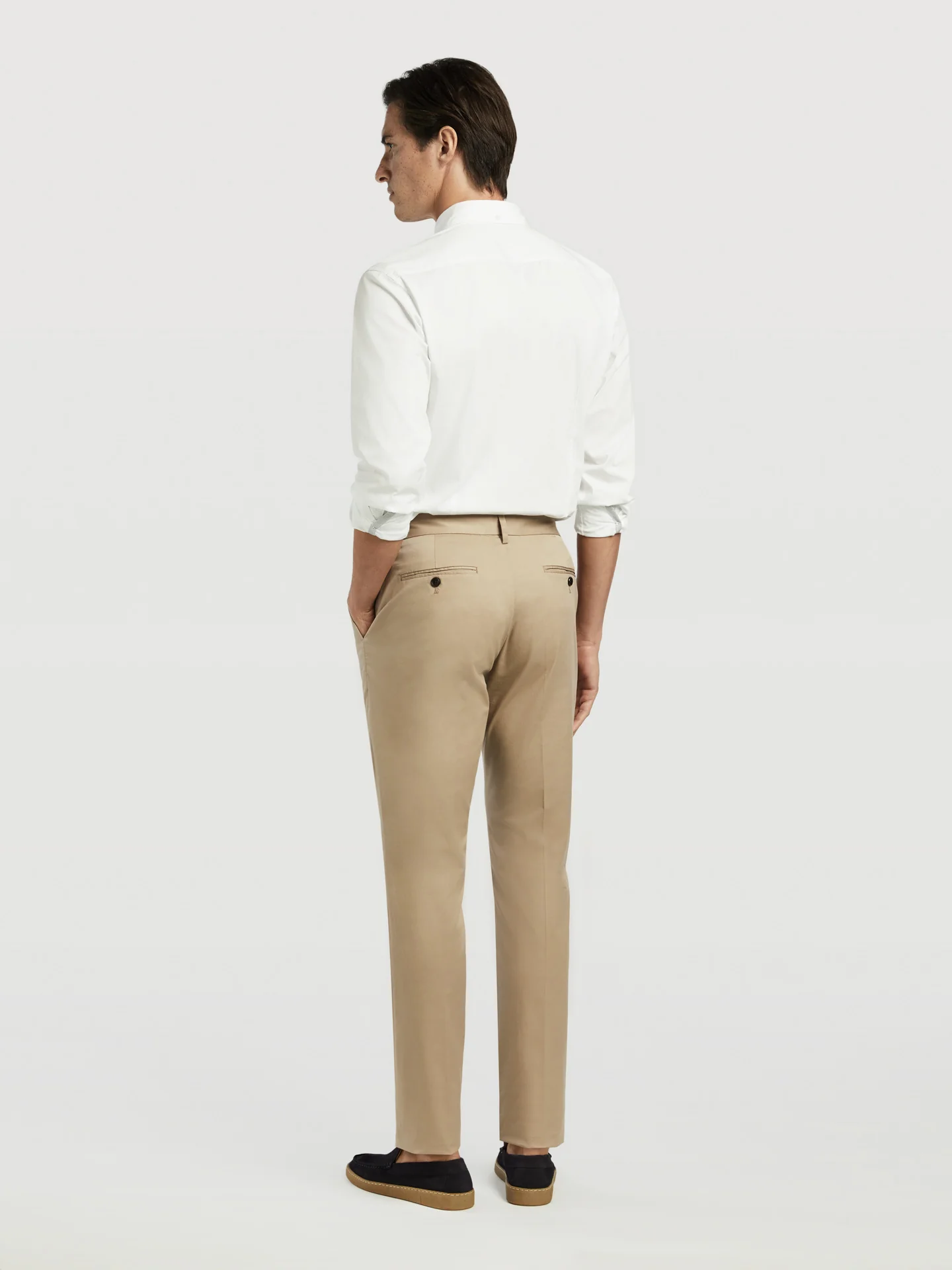 Slim Fit Casual Trousers in Comfort Cotton - Image 3