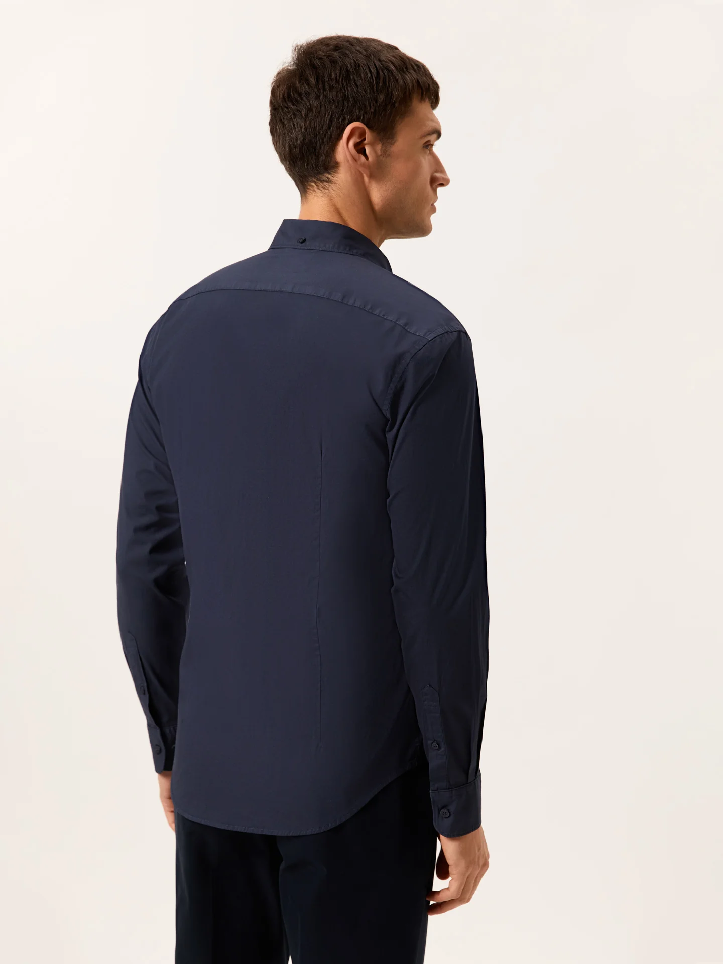 Slim Fit Garment Dye Poplin Shirt in Comfort Cotton - Image 3