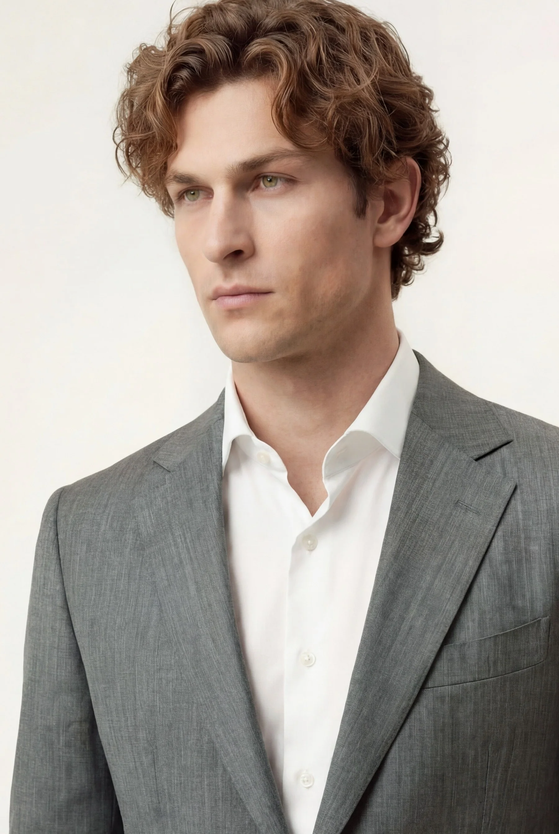 Slim fit Herringbone Business Suit - Image 3