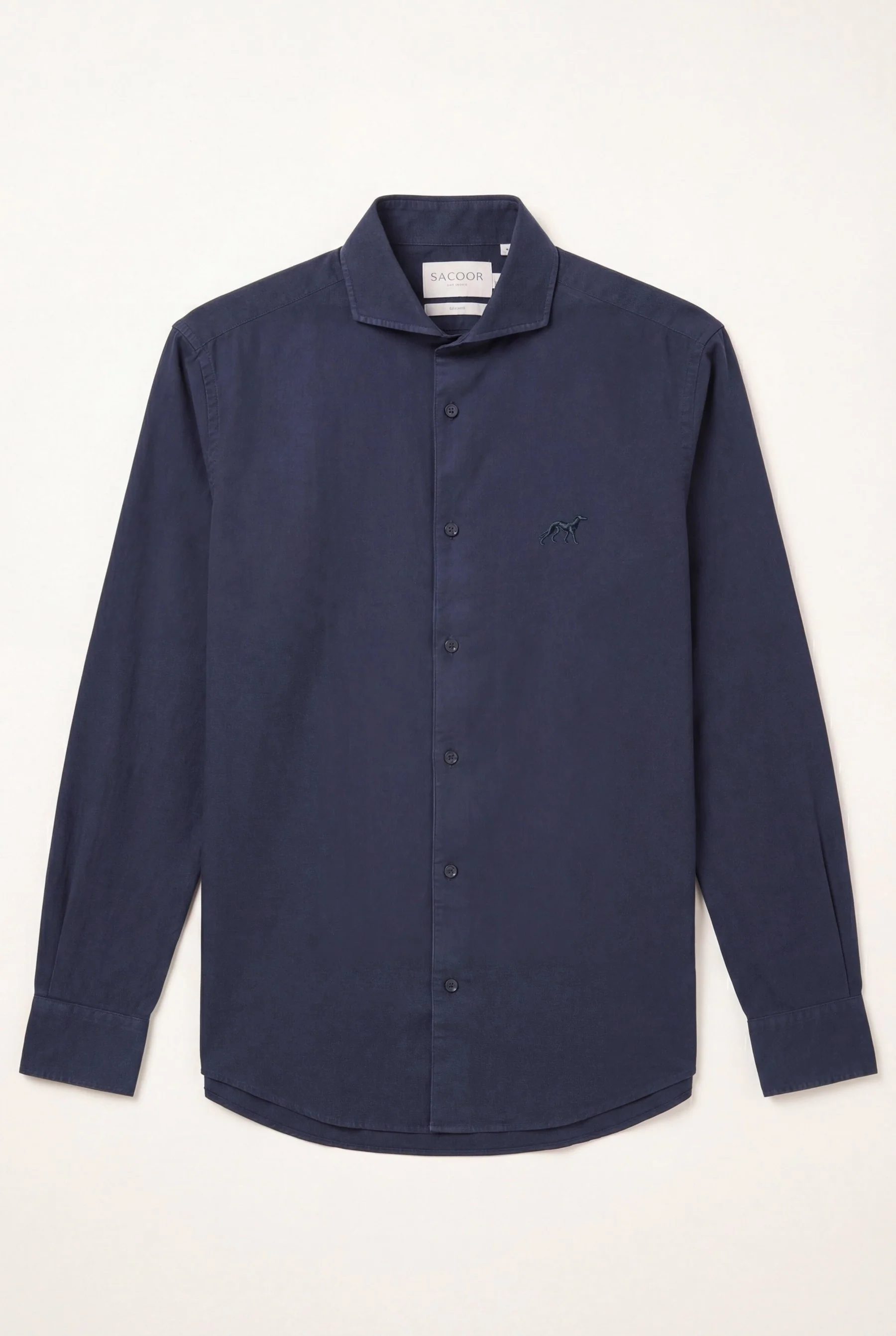 Slim Fit Structured Shirt With Open Collar - Image 4