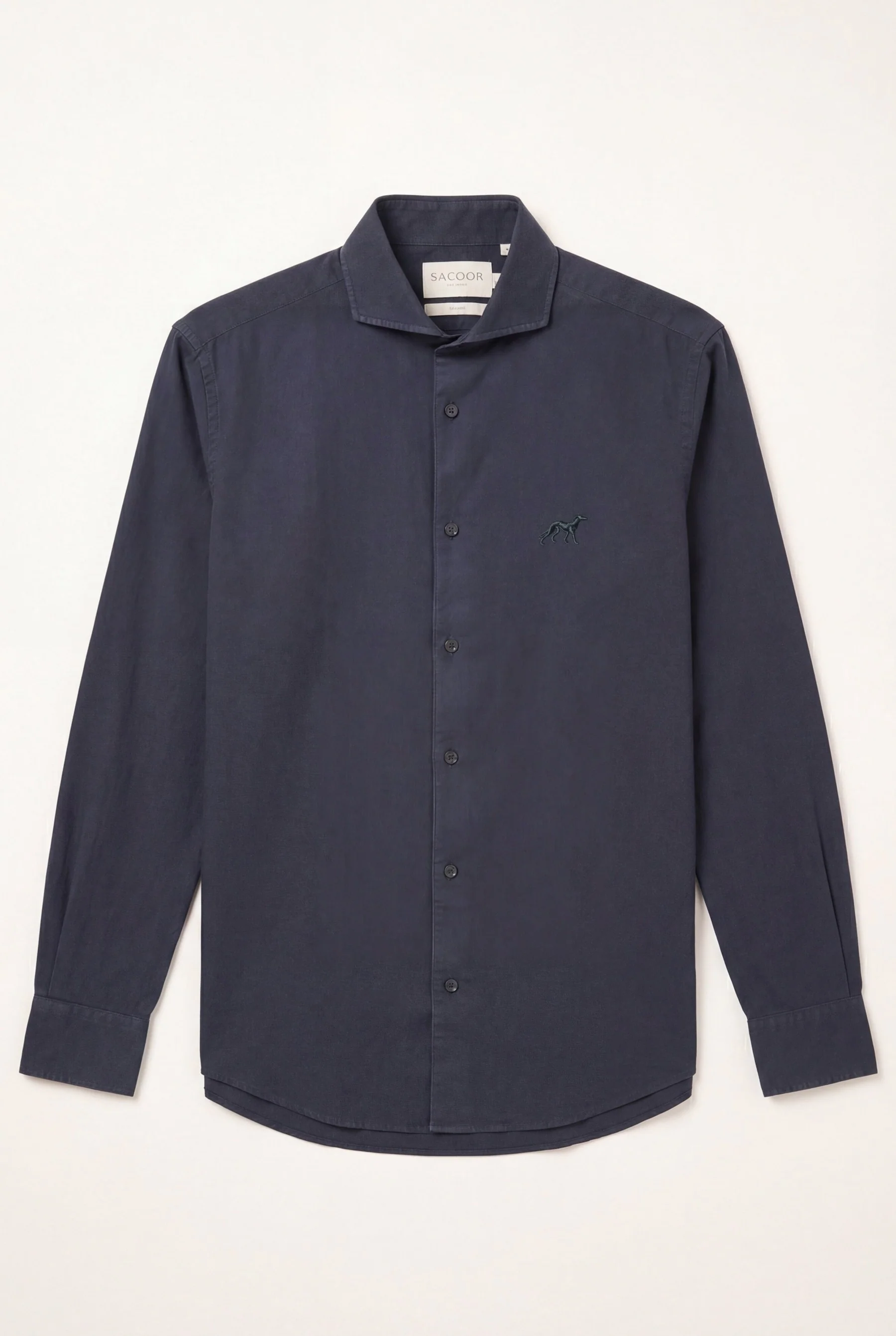 Slim Fit Structured Shirt With Open Collar - Image 5