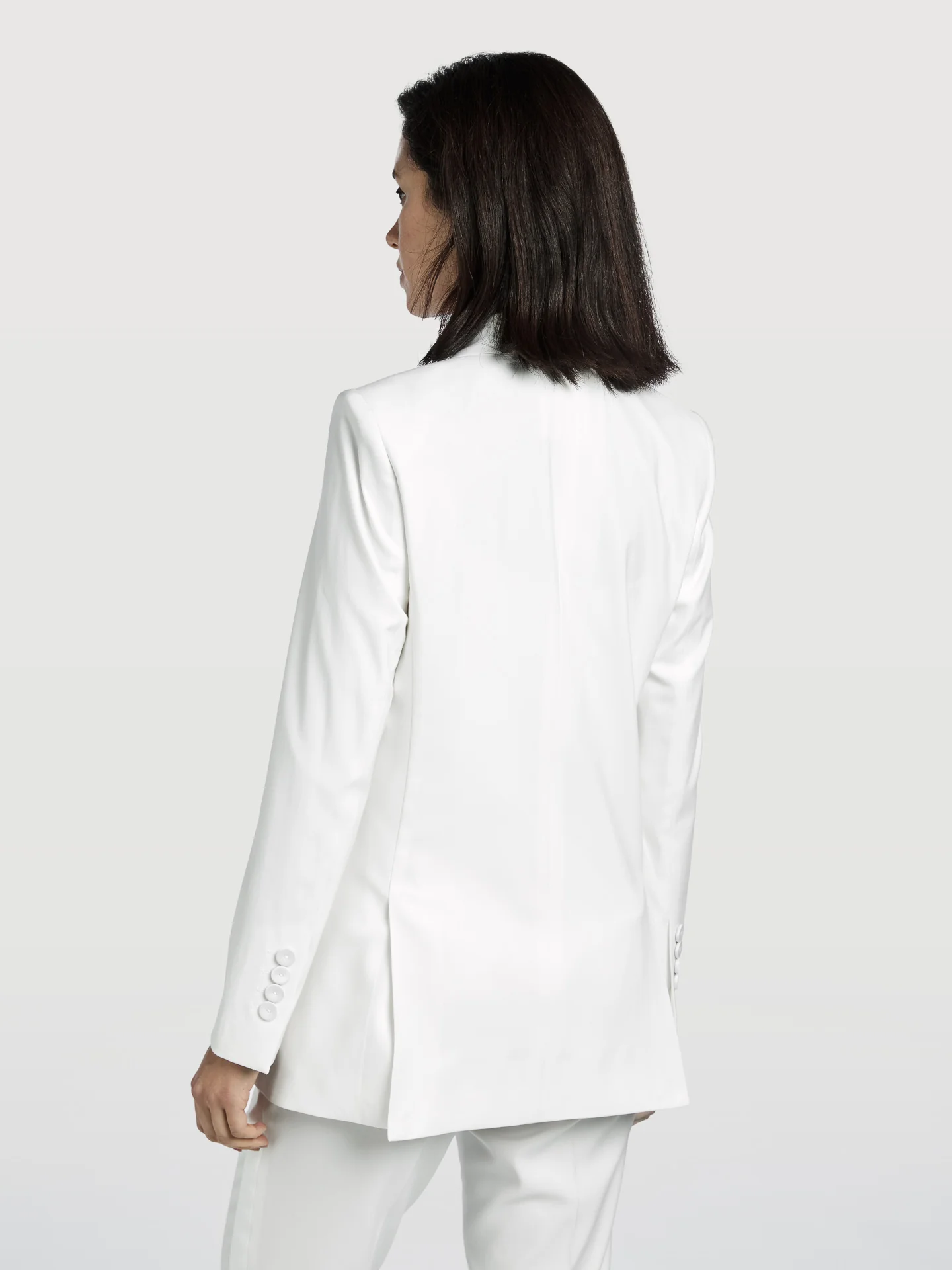 Slim Fit White Tuxedo Blazer - Image 4