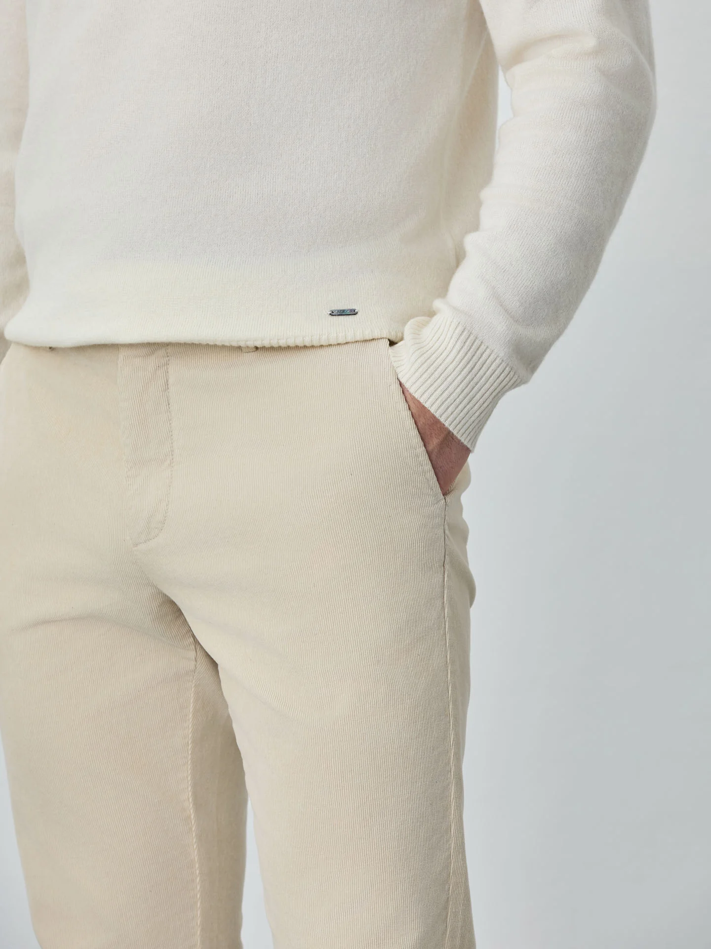 Slim garment dye baby corduroy chino trousers - Image 10
