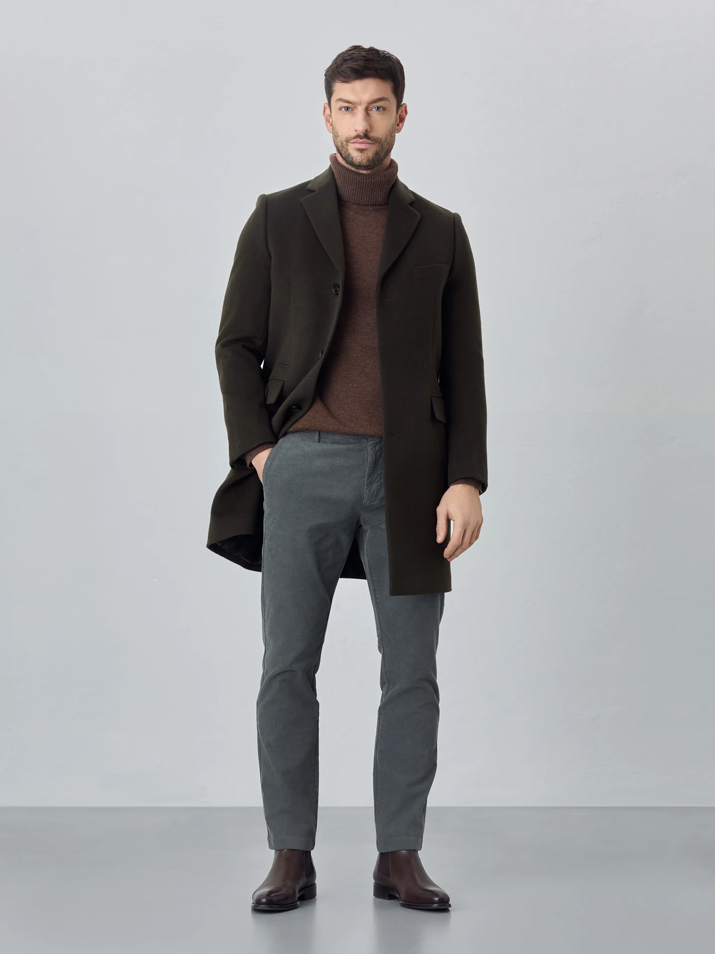 Slim garment dye baby corduroy chino trousers - Image 11