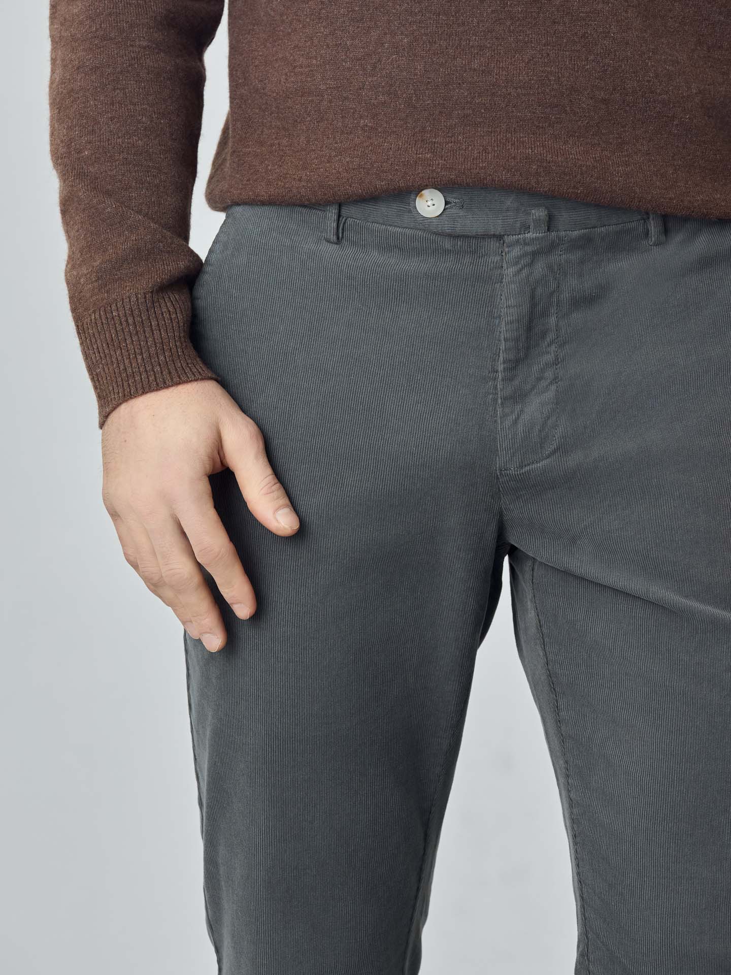 Slim garment dye baby corduroy chino trousers - Image 13