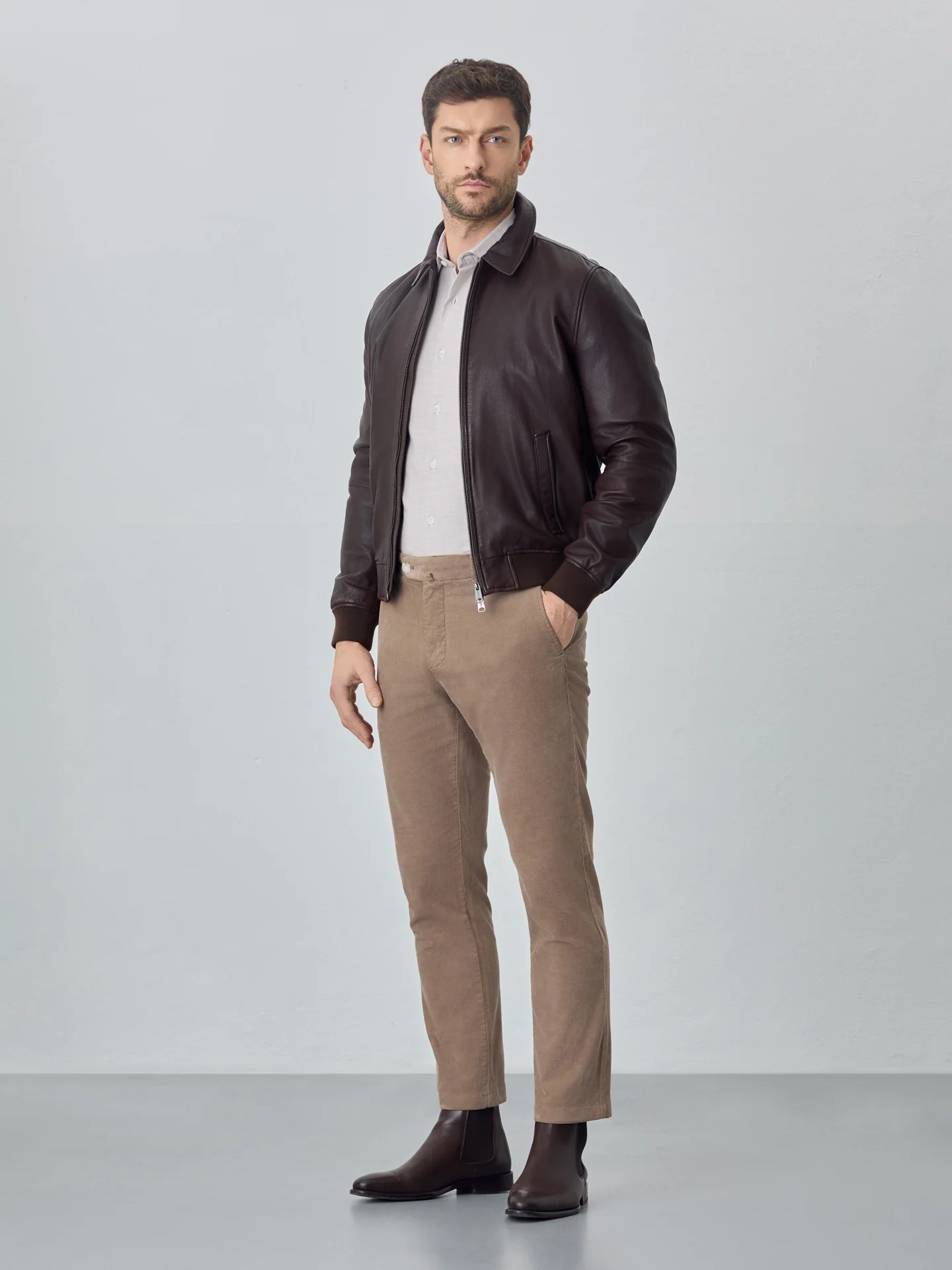 Slim garment dye baby corduroy chino trousers - Image 15