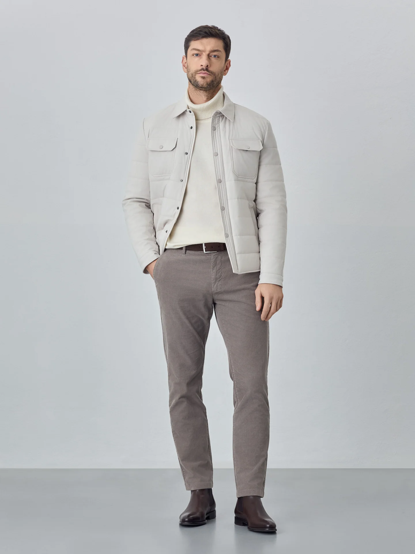 Slim garment dye baby corduroy chino trousers - Image 20