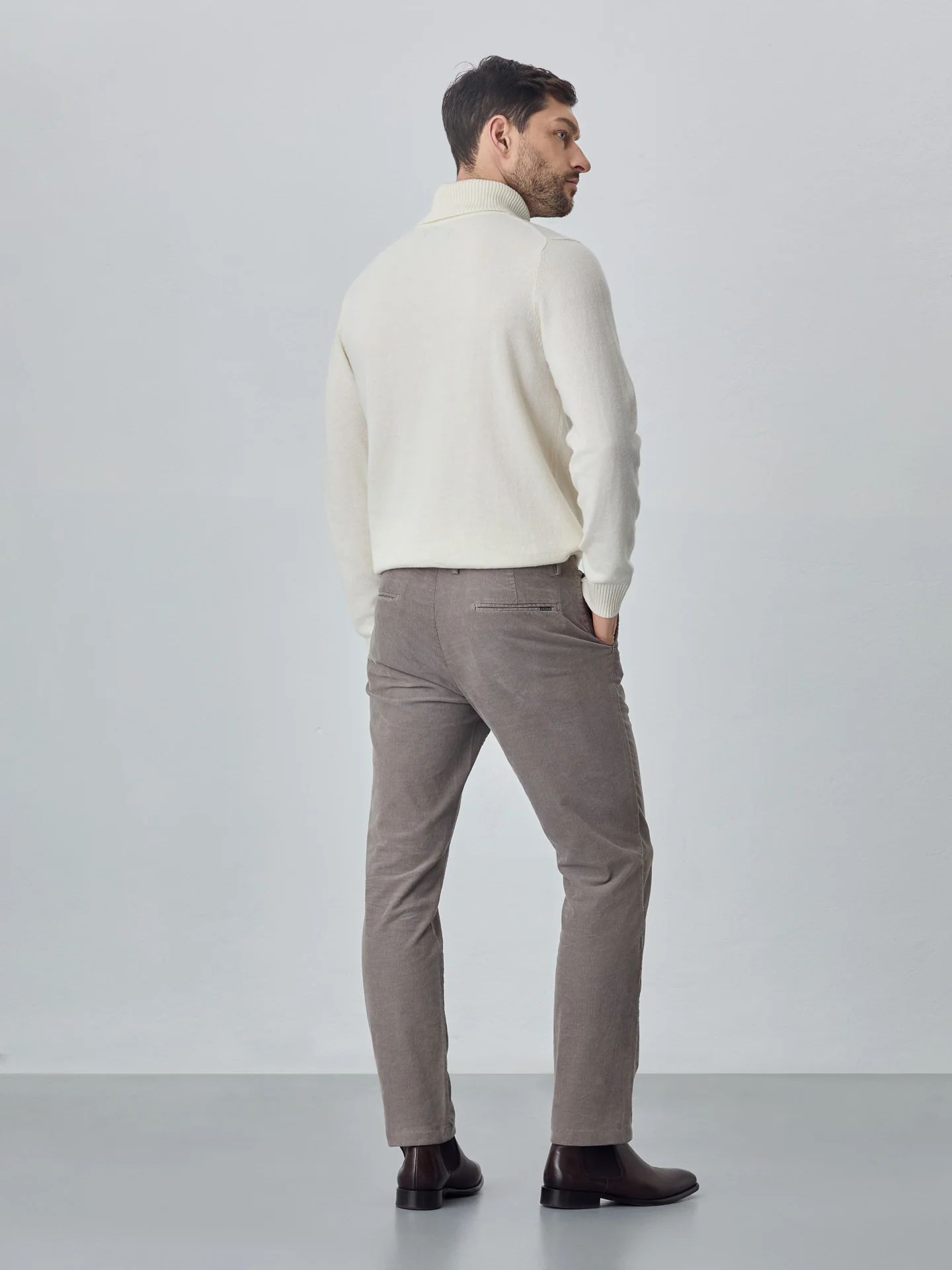 Slim garment dye baby corduroy chino trousers - Image 22