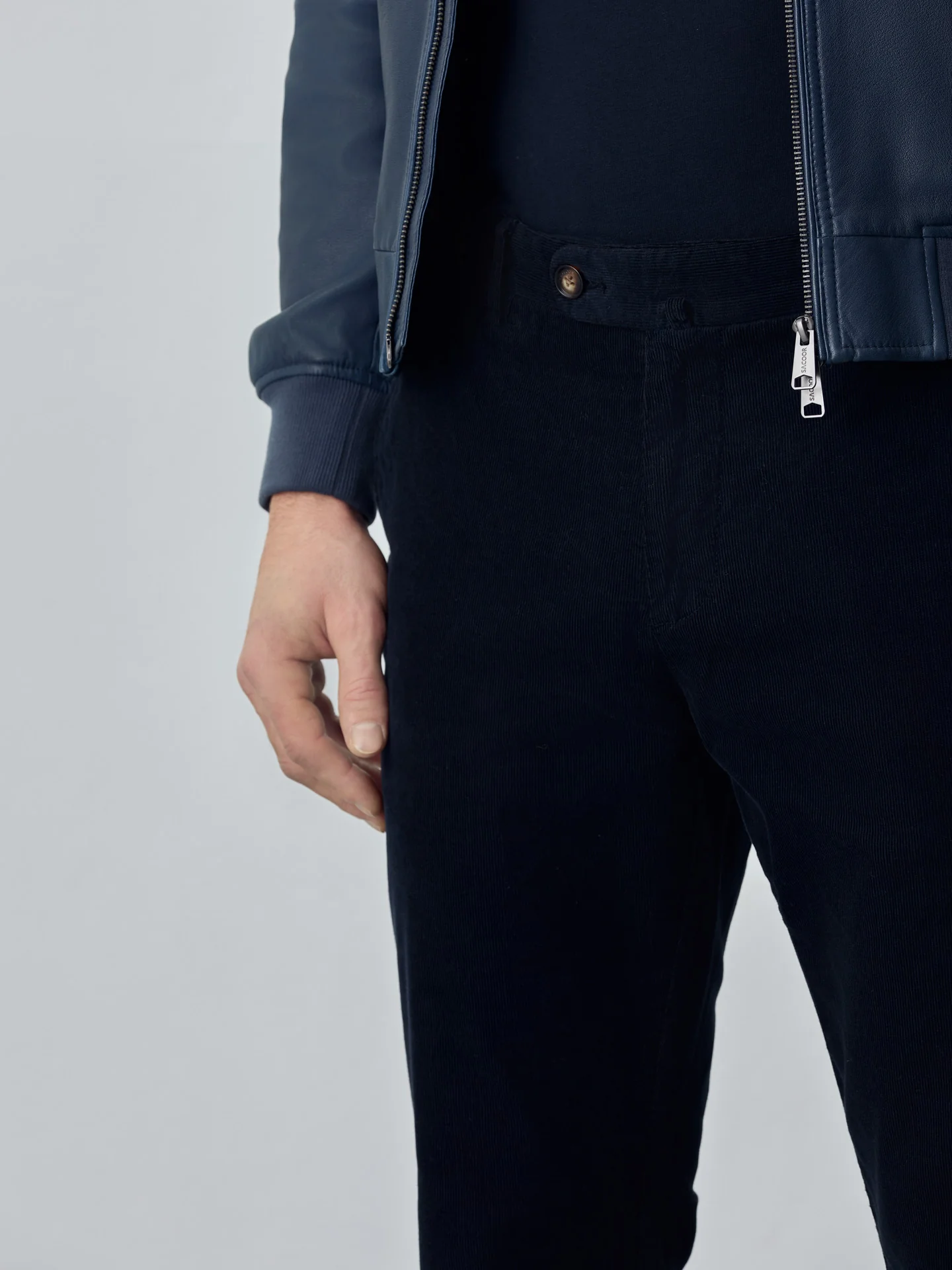 Slim garment dye baby corduroy chino trousers - Image 5