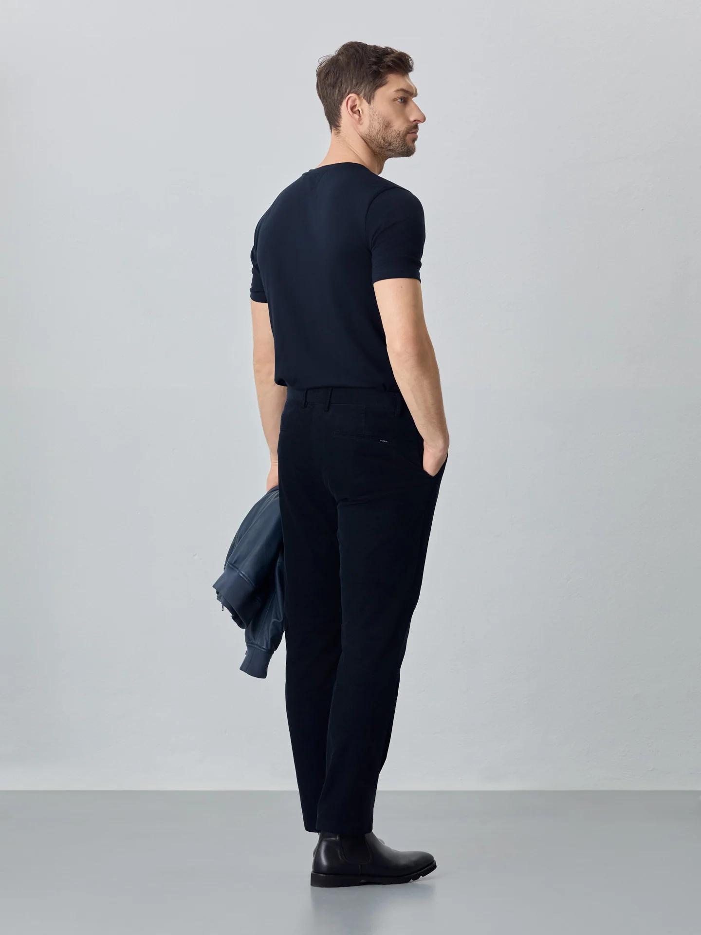 Slim garment dye baby corduroy chino trousers - Image 6