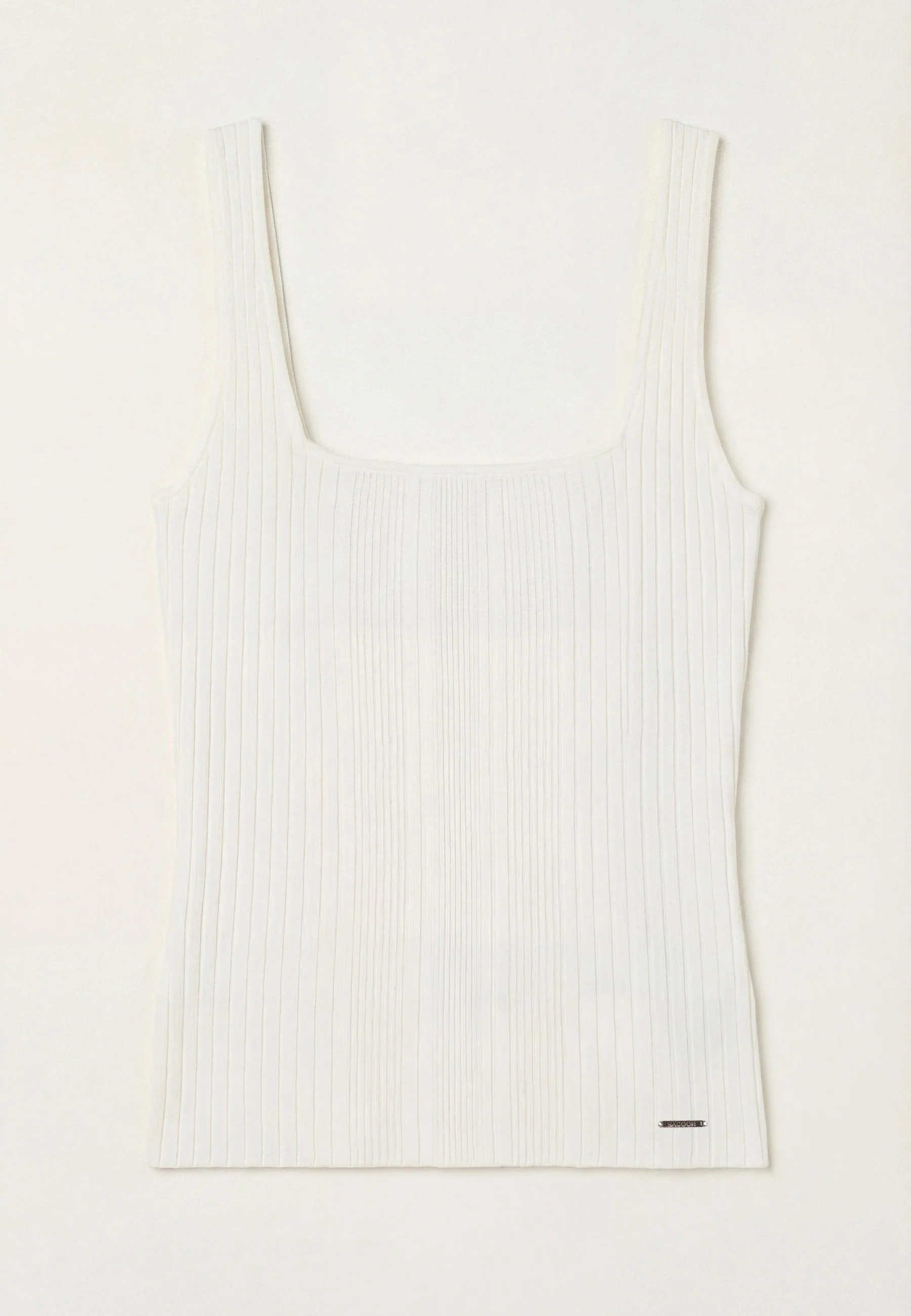 Square Neck Knit Tank Top In Ecovero And Nylon Blend - Image 4