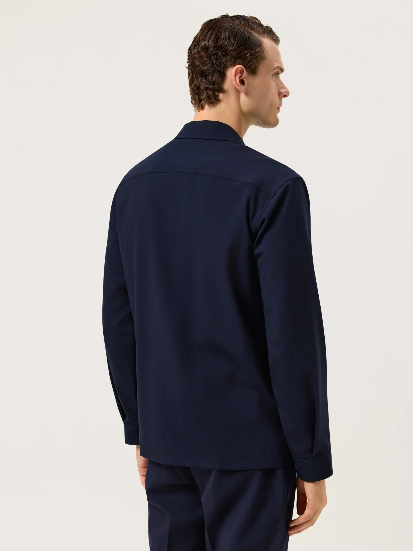 Wool Stretch Travel Overshirt With Flap Pockets - Image 3
